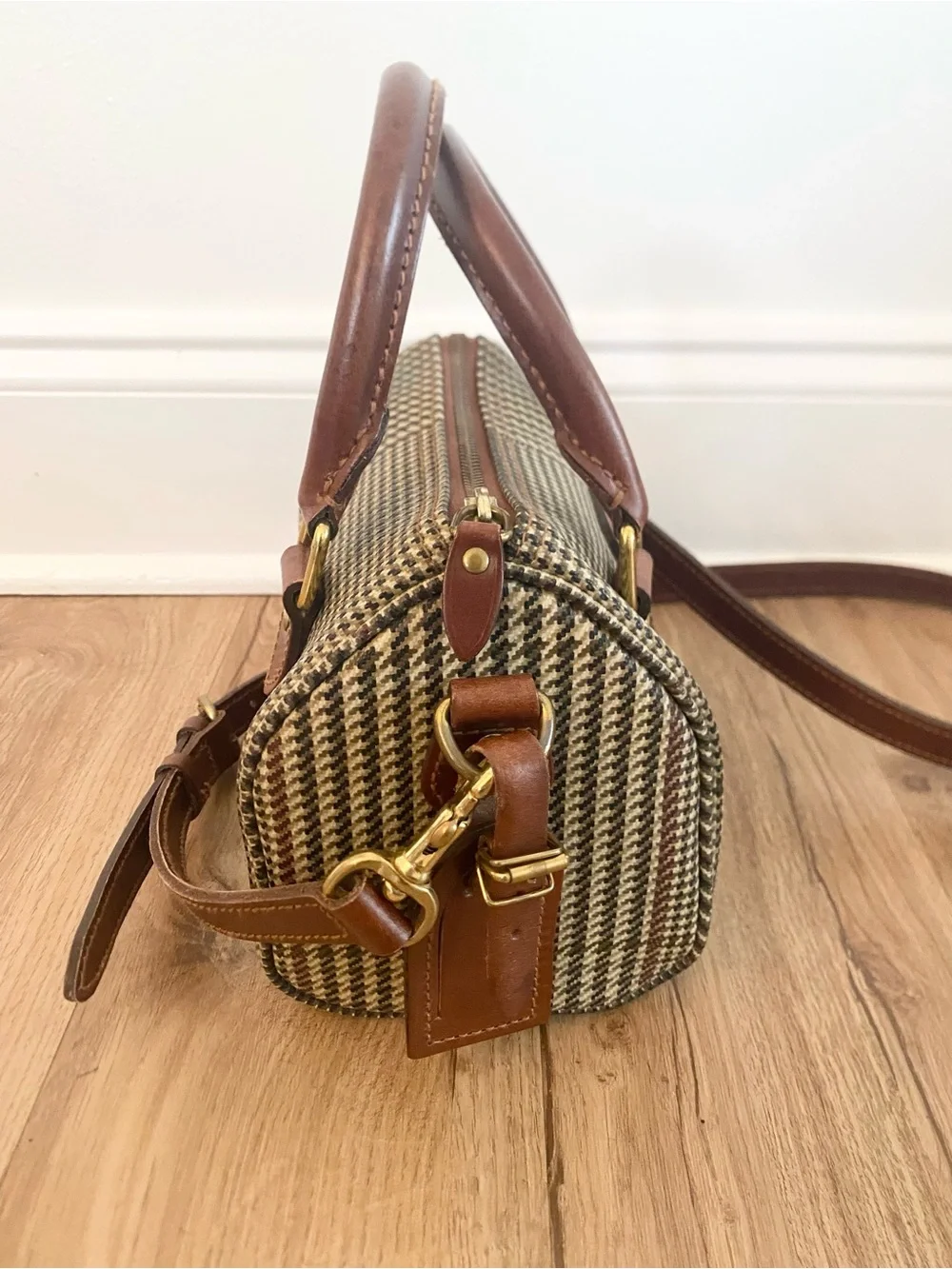 Vintage Polo Ralph Lauren Mini Houndstooth Boston Bag